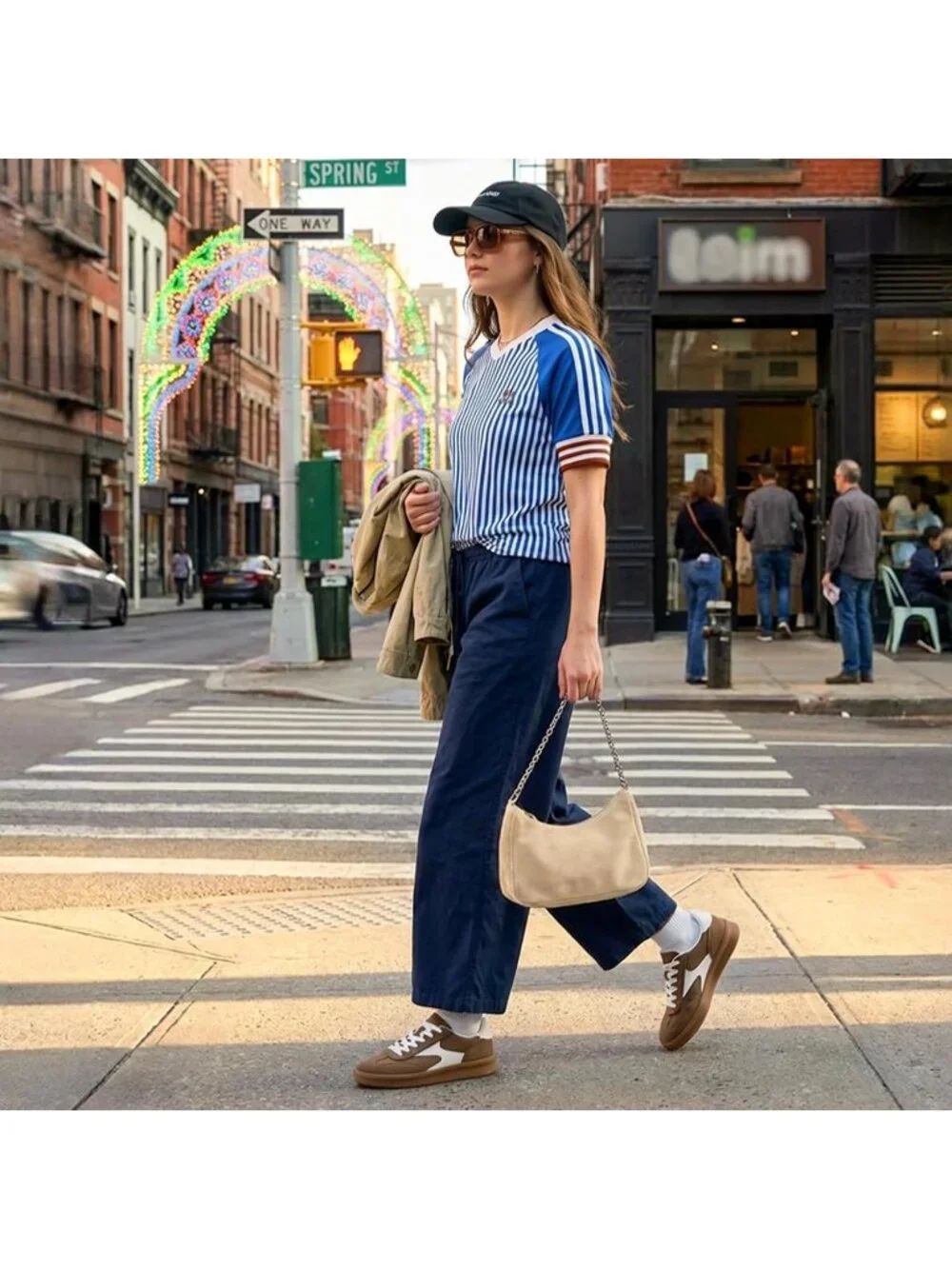 Women's Taupe Multi Suede Fashion Classic Retro Gum Sole Walking Trendy Sneakers